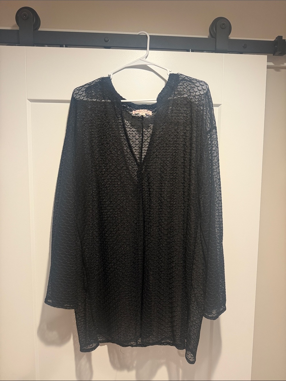 Black Sheer Lace Swim Cover Up